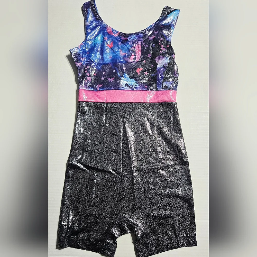 Girls Gymnastics Leotards Unitard‎ Biketard Clothes Cute Tumbling 9/10
